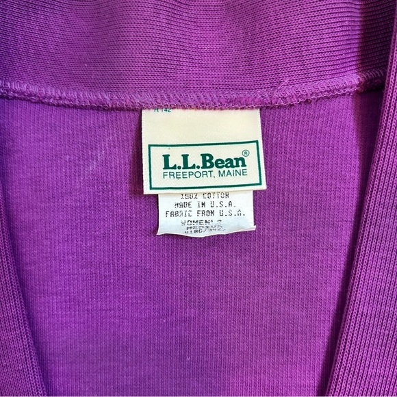 L.L. Bean | Purple Button Down Cotton Cardigan w/Removable Shoulder pads Size M - Picture 7 of 15